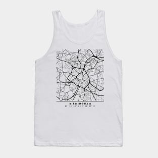 BIRMINGHAM ENGLAND BLACK CITY STREET MAP ART Tank Top